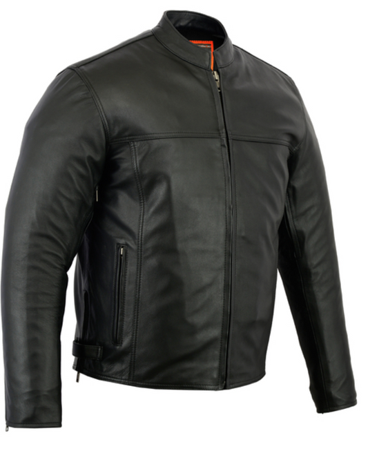 Men's Scooter Leather Motorcycle Jacket