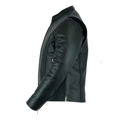 Men's Classic Scooter Leather Motorcycle Jacket